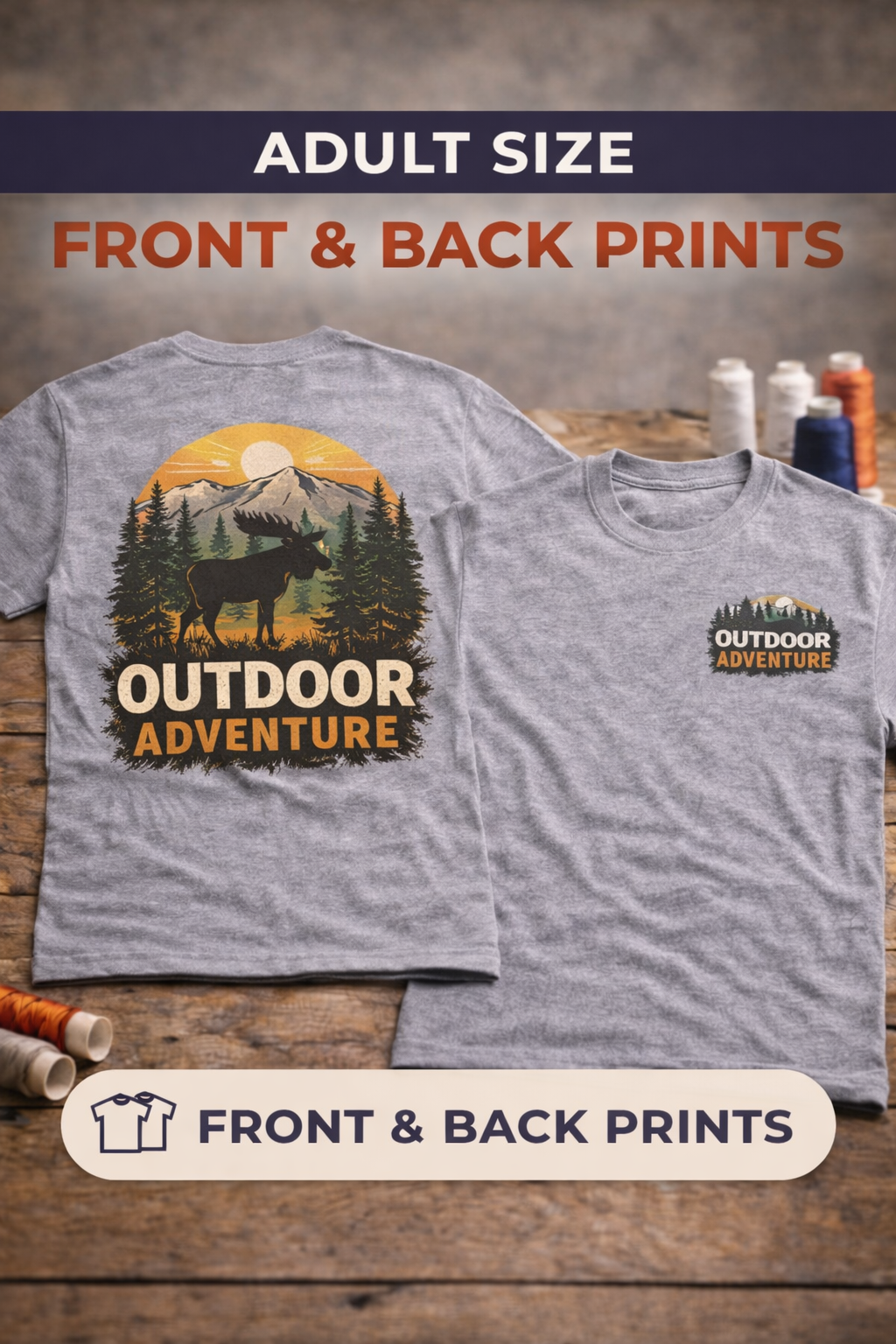 Adult Size DTF Print (Front and Back)